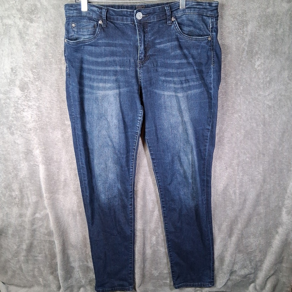 Kut From The Kloth Diana Skinny Jeans Women's Size 14 Dark Blue Mid-Rise Stretch